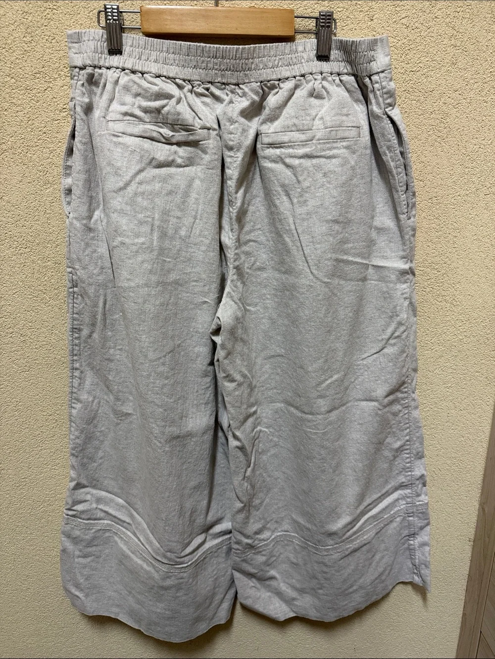 Banana Republic Wide-Leg Linen Blend Pants in Natural Size M